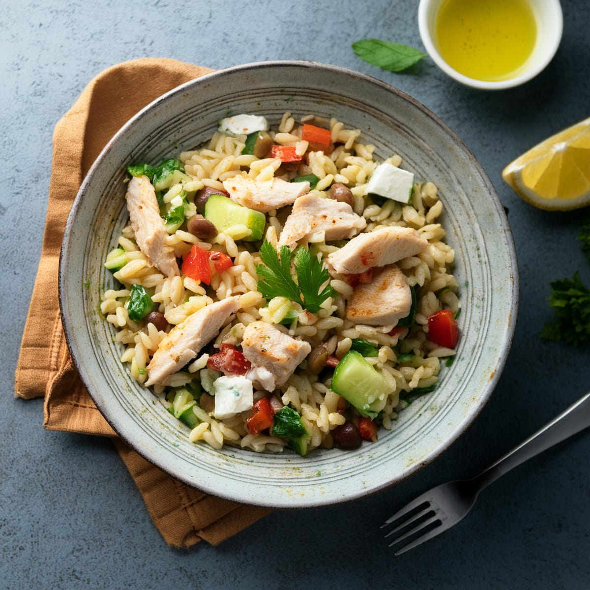 RECIPE: Good Vibes Greek Chicken Orzo Salad