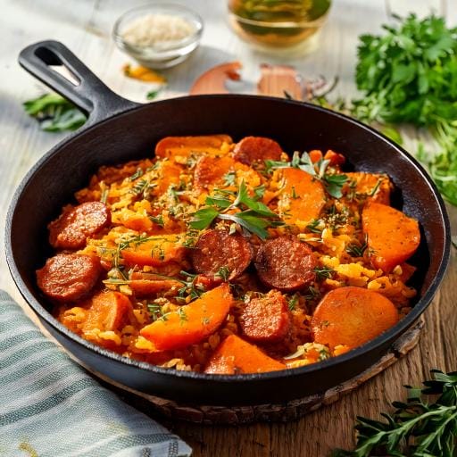 RECIPE: Good Vibes Savory Sweet Potato Hash with Turkey Sausage