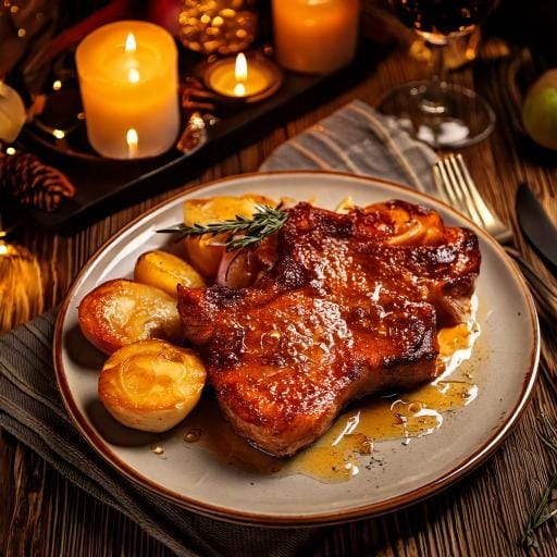 RECIPE: Maple Glazed Pork Chops with Roasted Apples